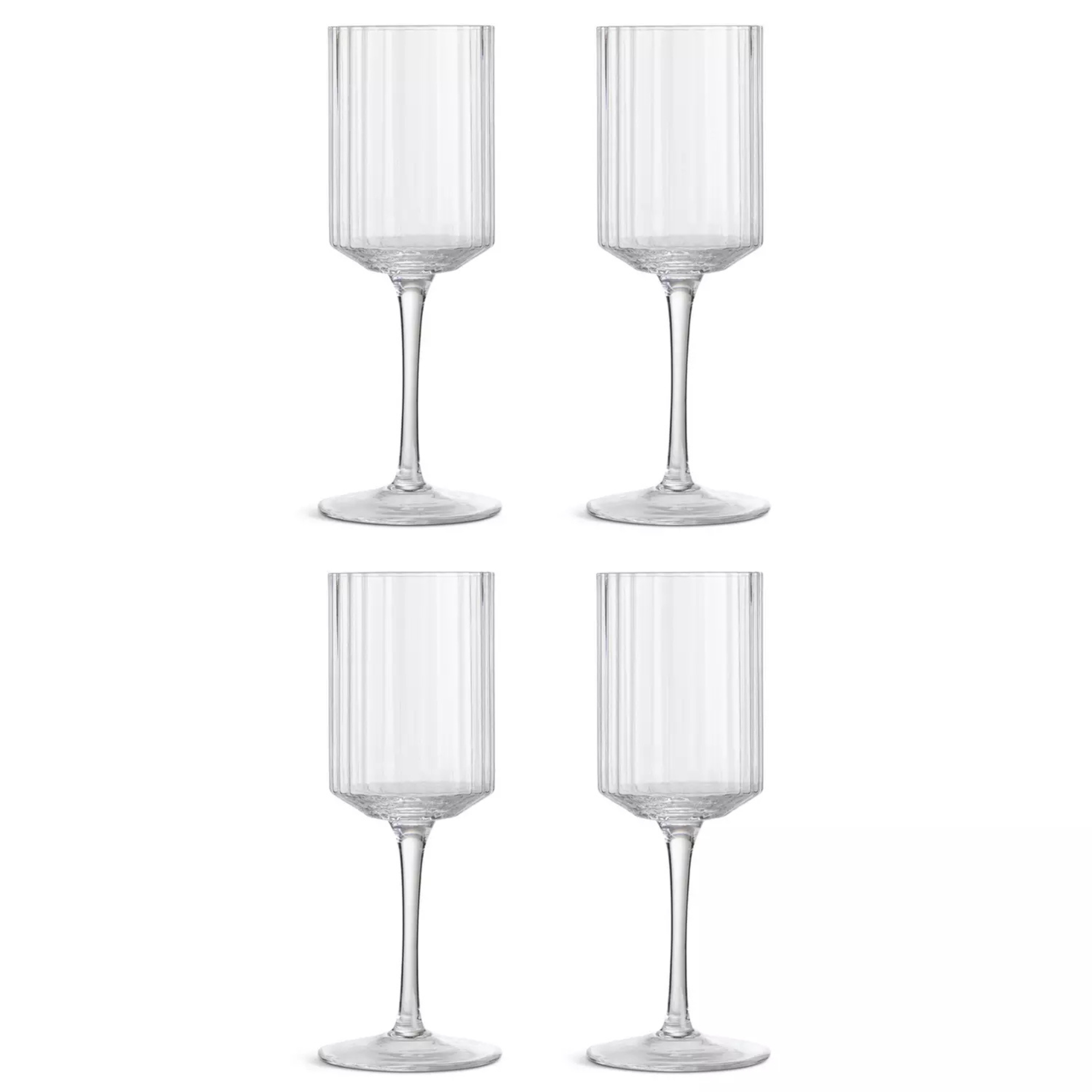 Habitat Wide Ribbed Set of 4 Wine Glass