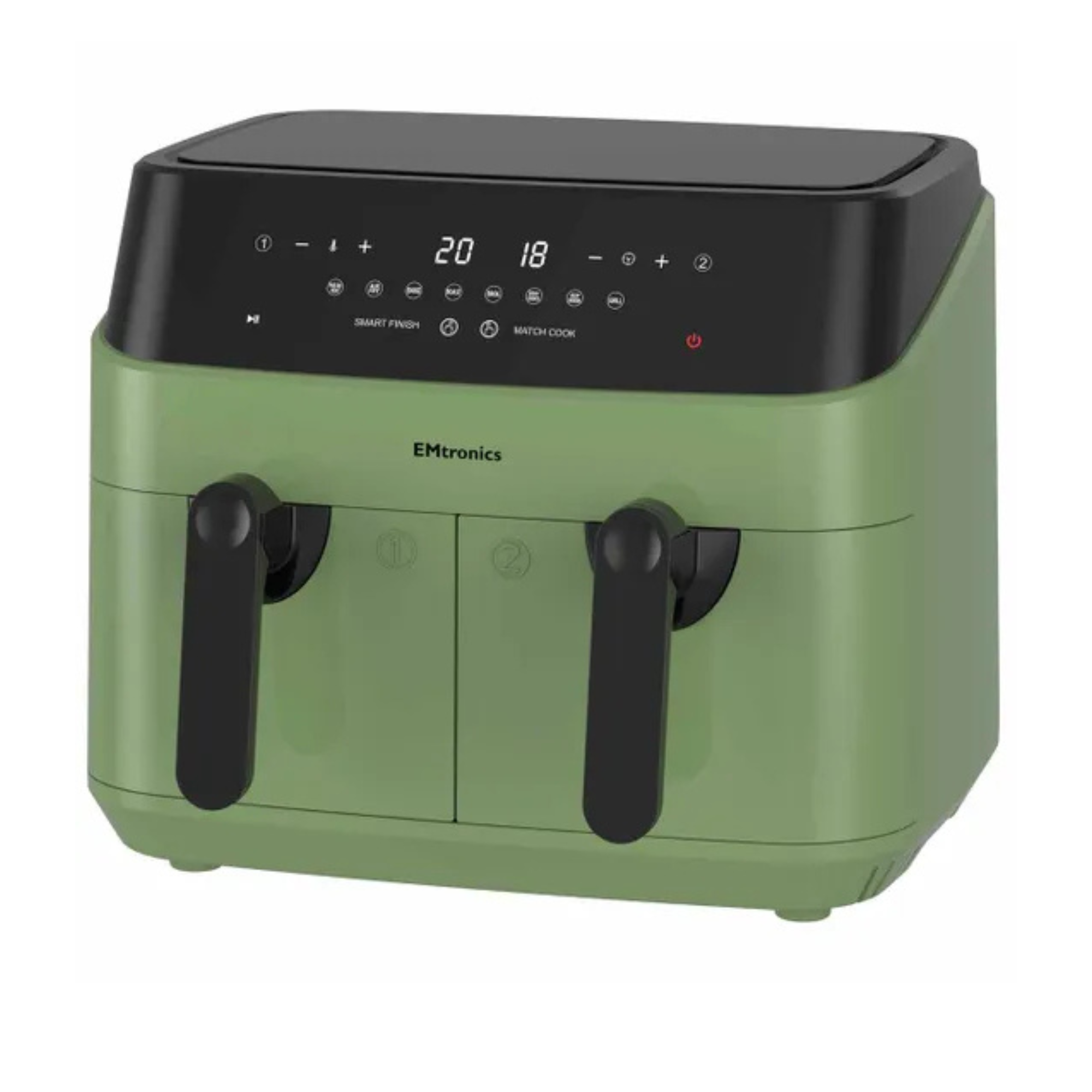 Emtronics Emafdd9lsg Double Basket Air Fryer 9 Litre - Sage Green