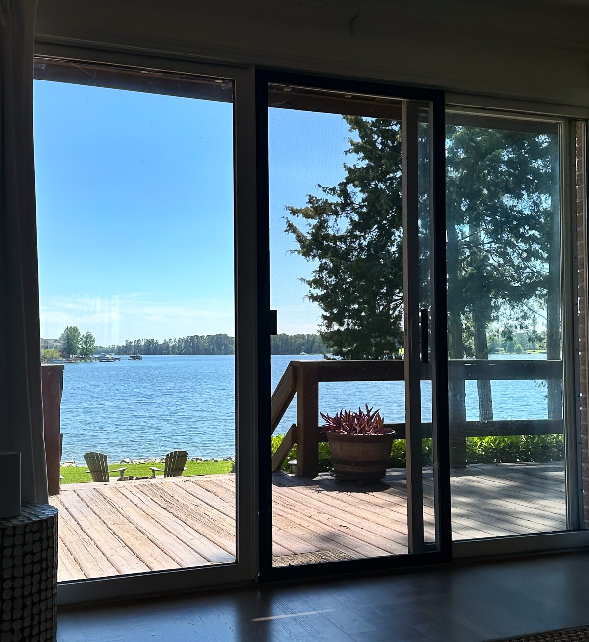 colors I see out the sliding glass doors in my living room