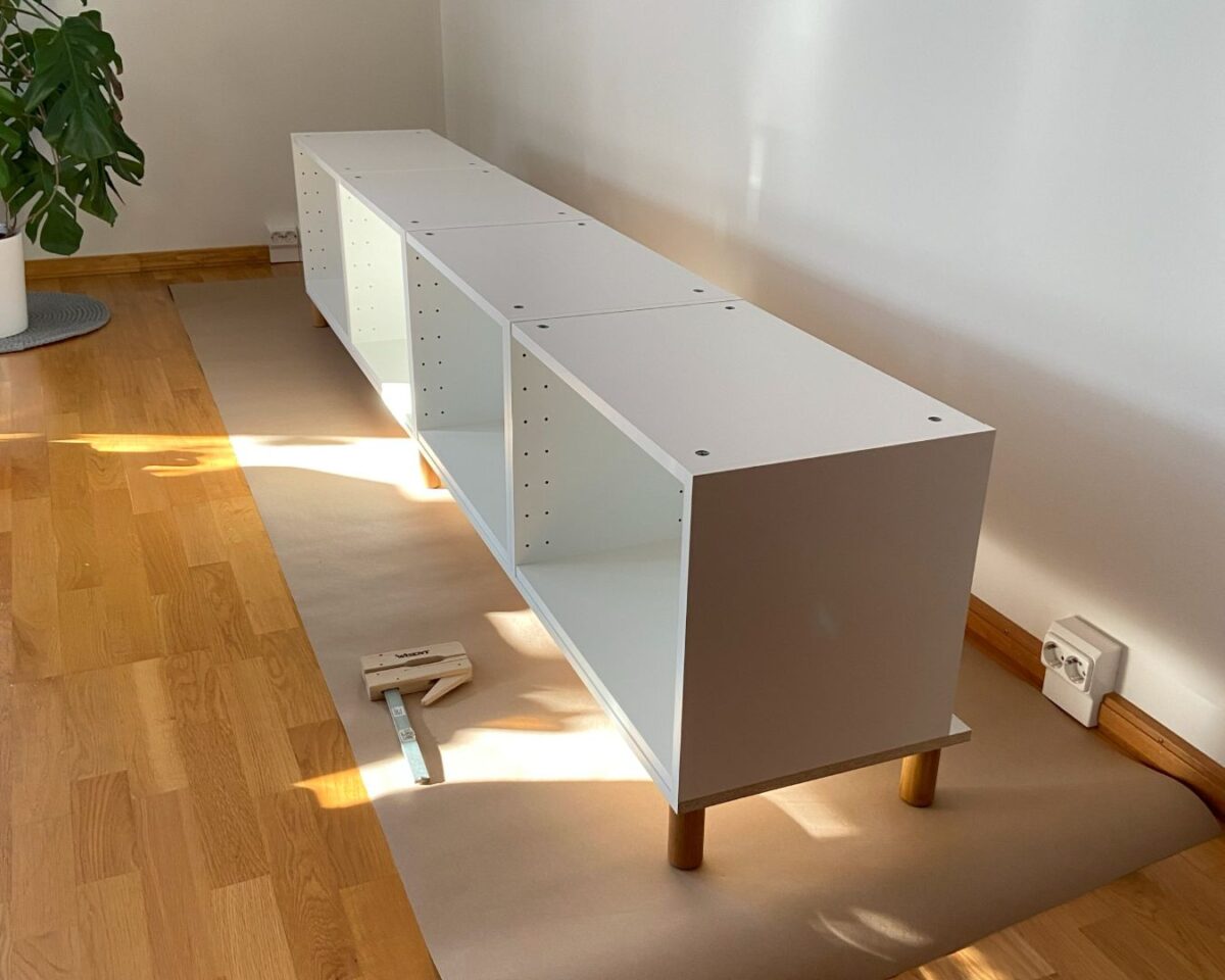 The Super Long TV Unit We Wanted Didn’t Exist—So We Built It 5 super long tv unit hack from IKEA kitchen cabinets