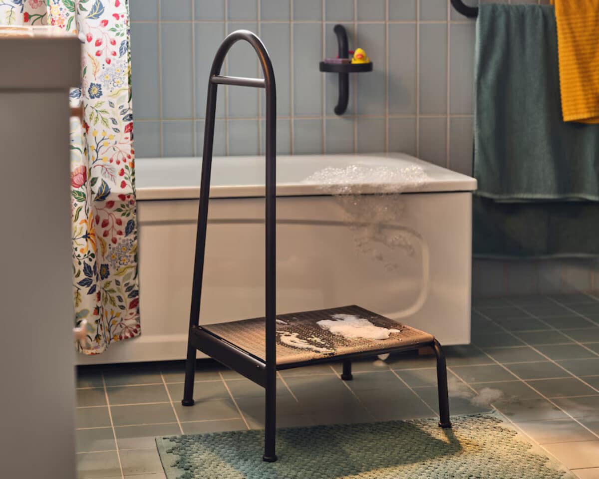 This New IKEA Line Quietly Solves Everyday Struggles 8 BÄSINGEN Step Stool With Handrail