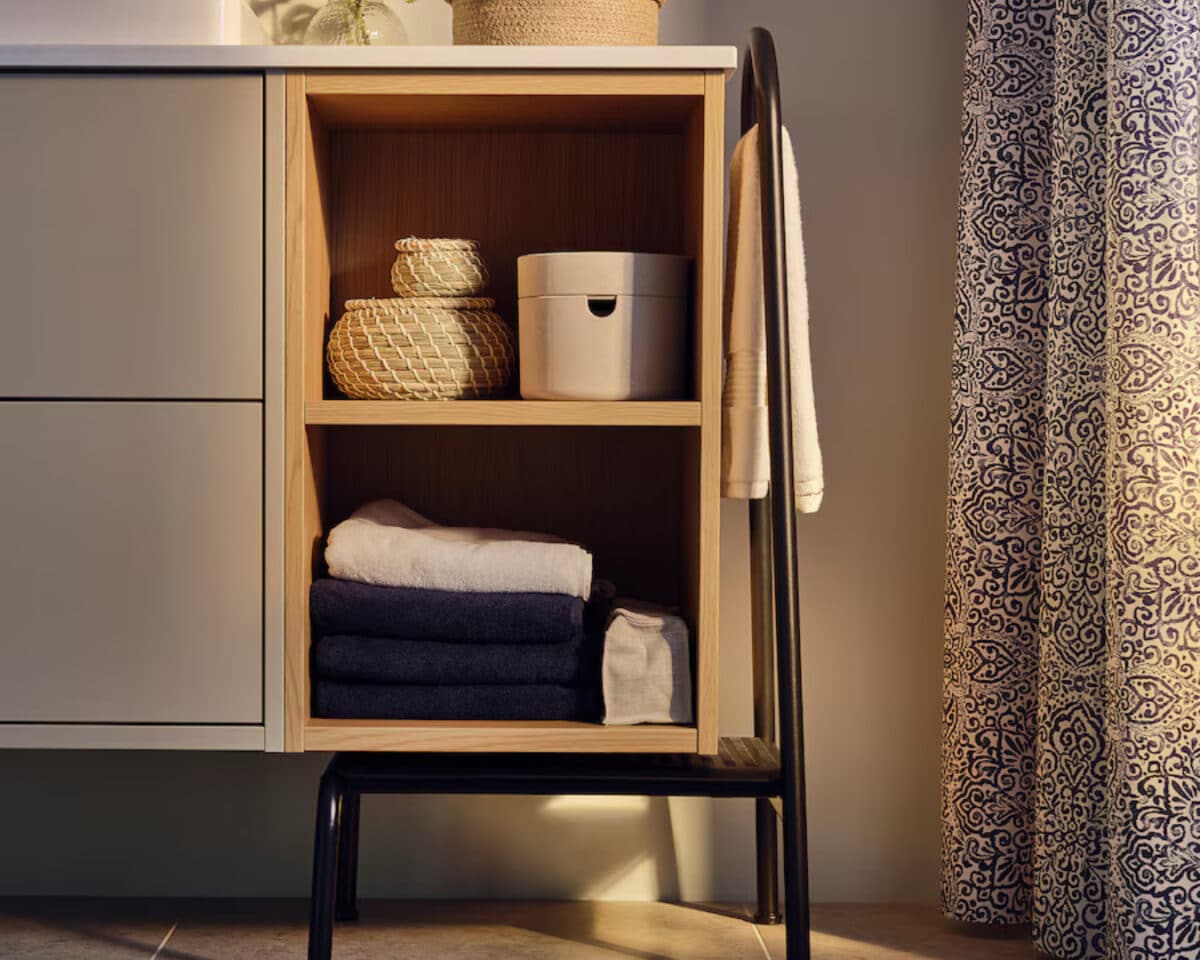 This New IKEA Line Quietly Solves Everyday Struggles 9 BÄSINGEN Step Stool With Handrail