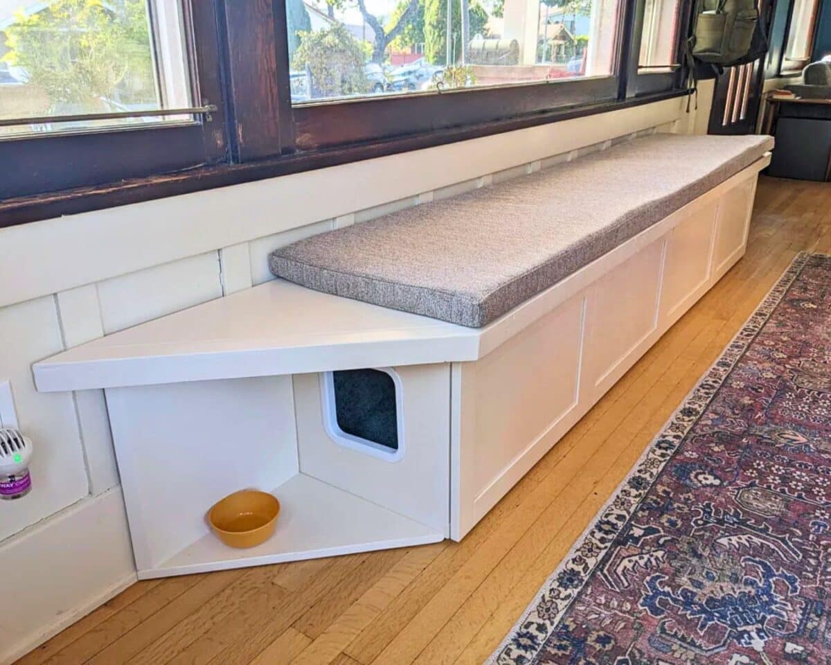 Wait, this IKEA Storage Bench is also a Cat House? Yes, Really! 9 storage bench with built in cat house