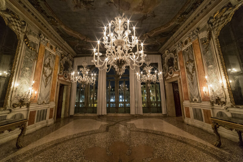 inside Palazzo Pisani Moreta at night