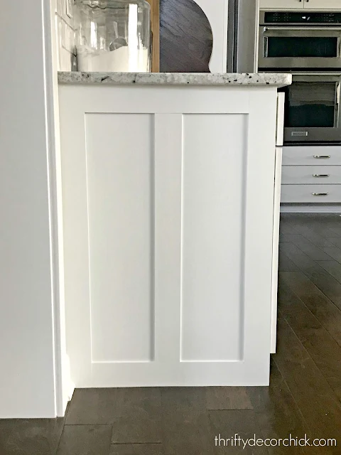 Upgrading the ends of builder grade cabinets with a custom design