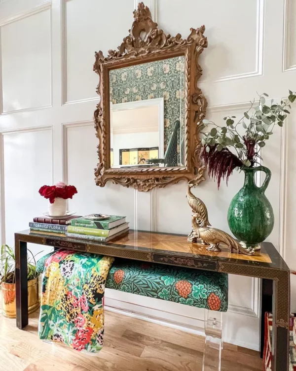 brass mirror living room