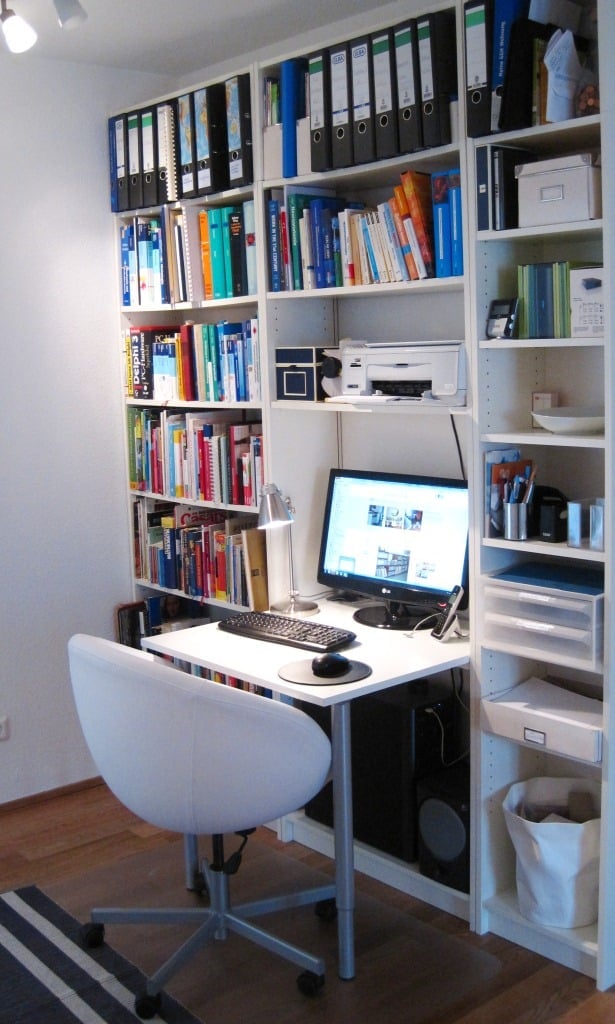 desk in BILLY bookcase