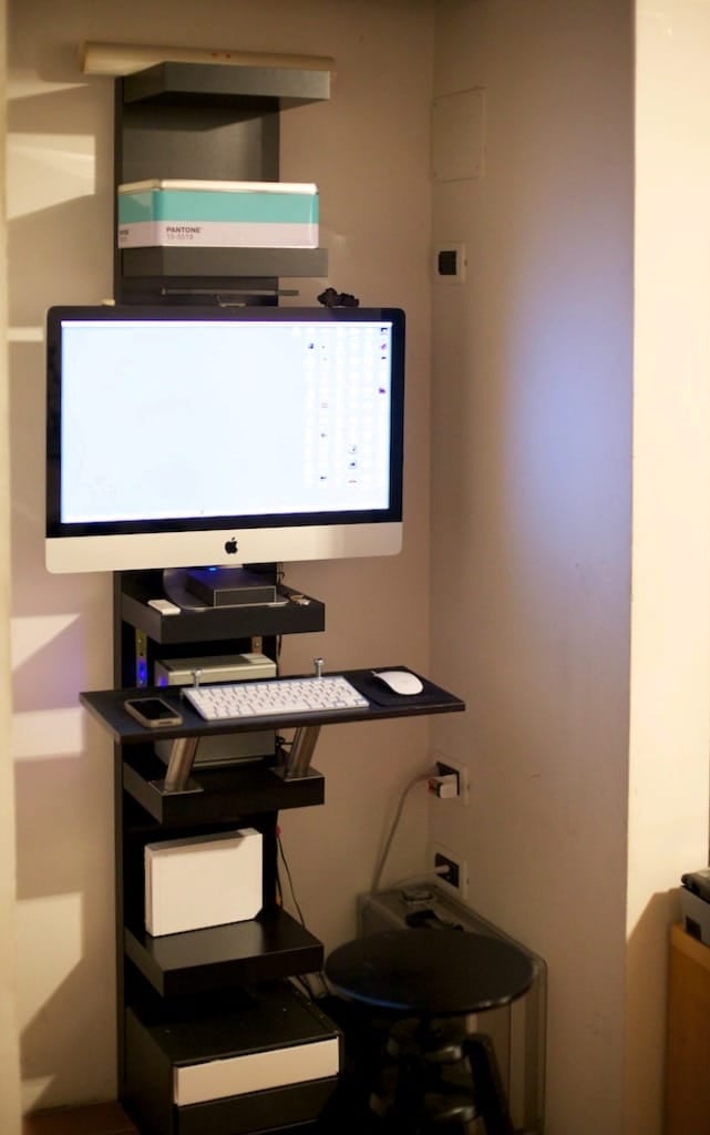 LACK shelving unit as workstation
