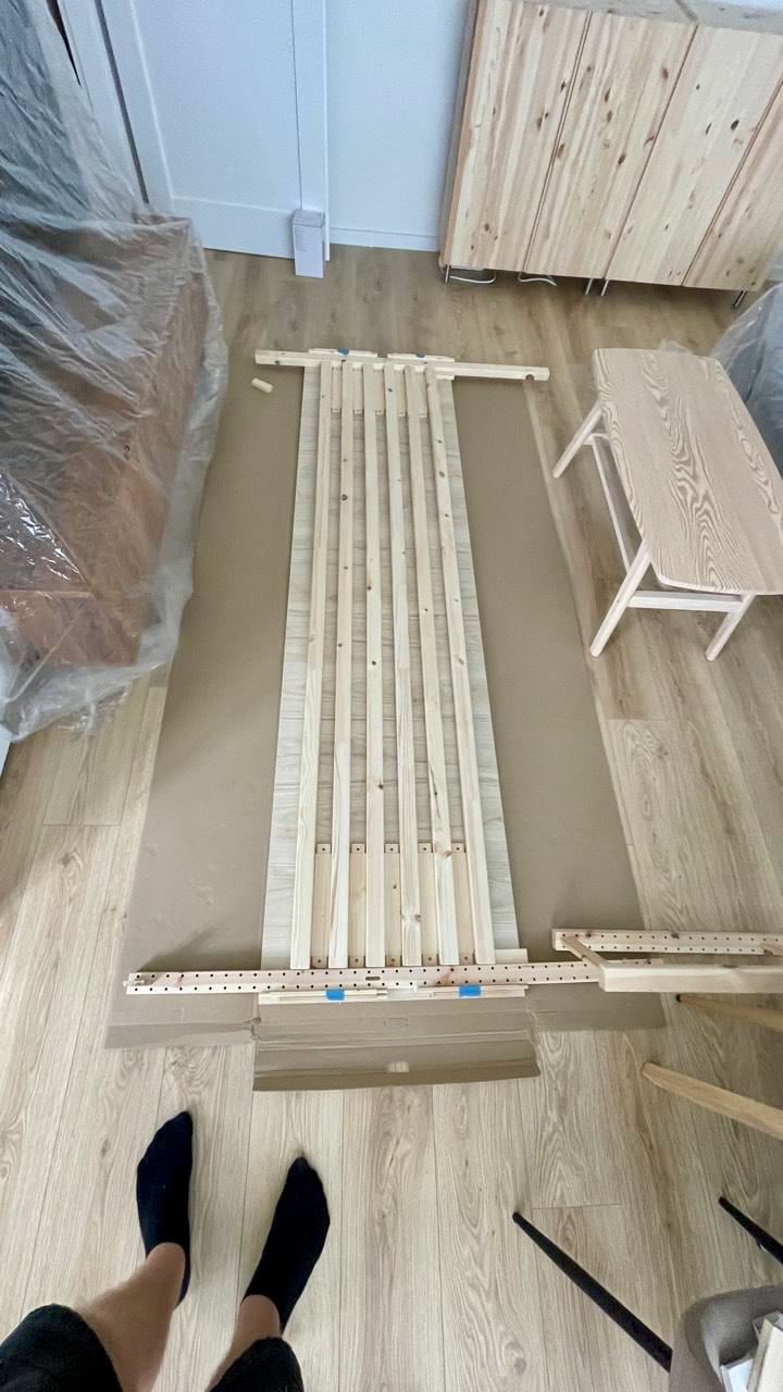 layout of wood slats