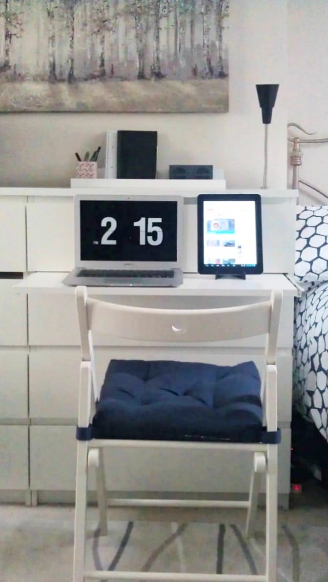 Pull out laptop table between dresser drawers