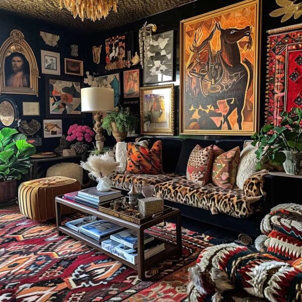 statement rugs in dark maximalist
