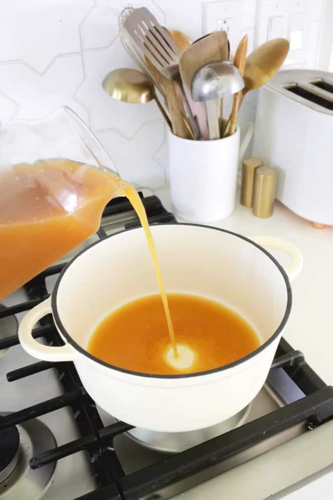 making homemade wassail