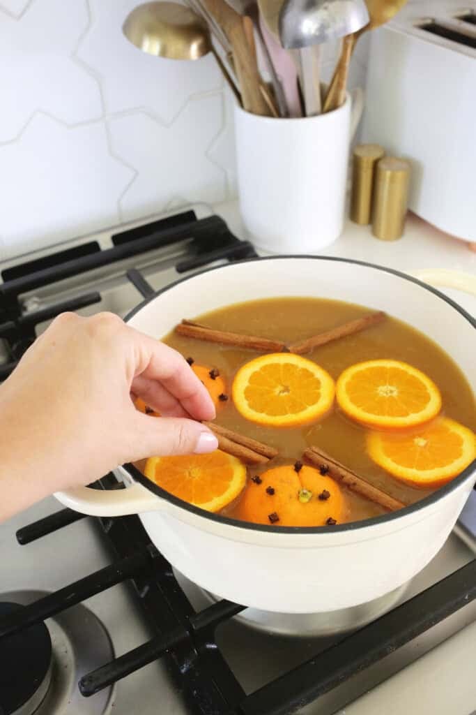 making homemade wassail