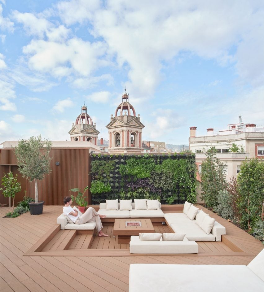 Rooftop terrace in Barcelona flat