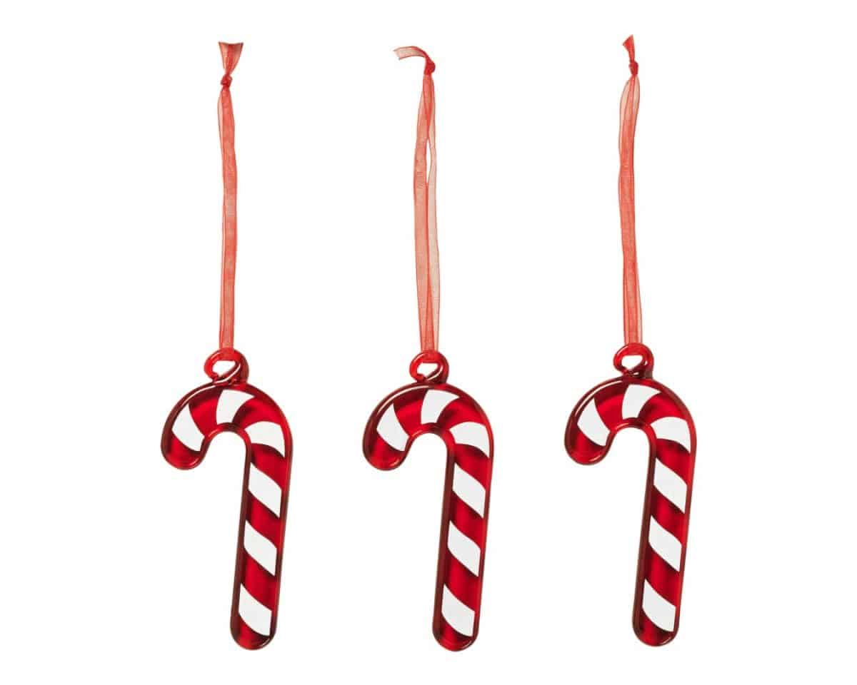 VINTERFINT Glass Candy Cane Ornaments