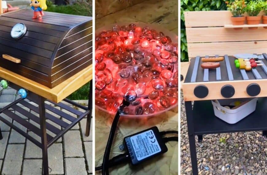 toy grill ikea diy, play barbecue set for summer cookout with LED lit stones