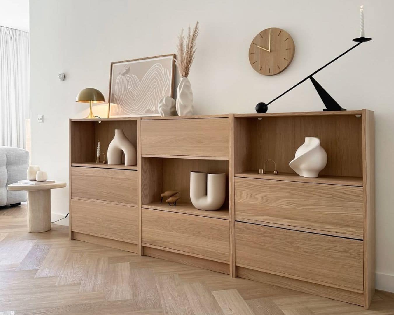 easy IKEA hack - BILLY Bookcase Credenza with Flip-Down Doors