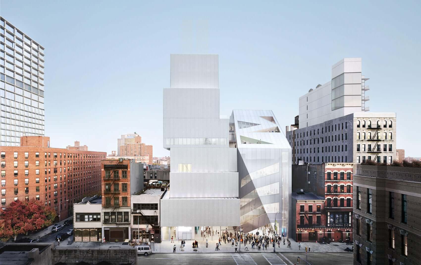 Exterior rendering of the New Museum in New York City