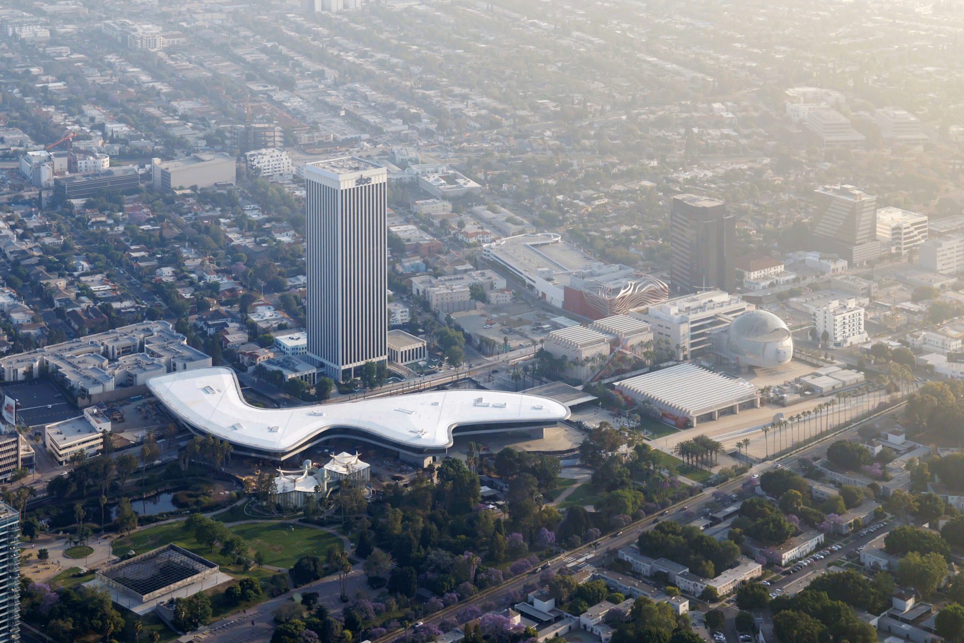 Aerial view of LACMA David Geffen Galleries
