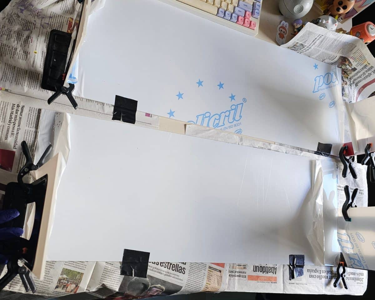 gluing the sides to the main panel