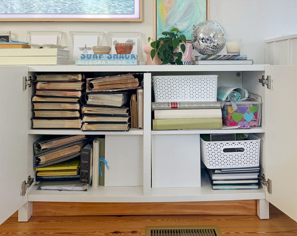 Photo Albums Stored In Ikea Besta Media Cabinet