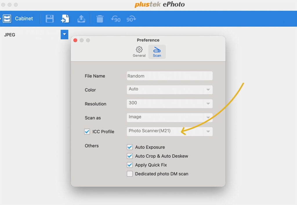 ICC Profile Setting for Plustek ePhoto Scanner