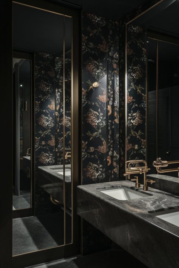 dark floral wallpaper