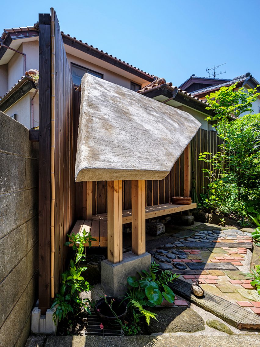 Japanese pavilion with angled roof