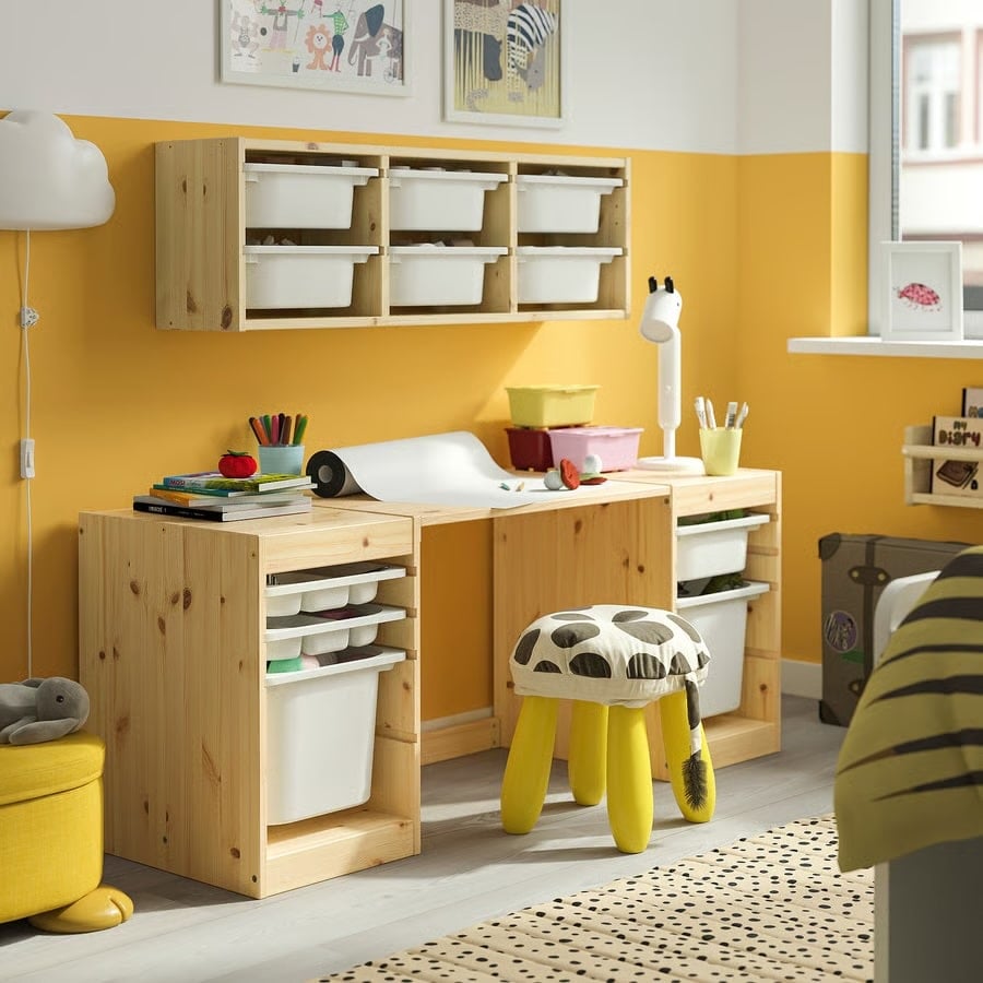 IKEA trofast table top desk with storage boxes
