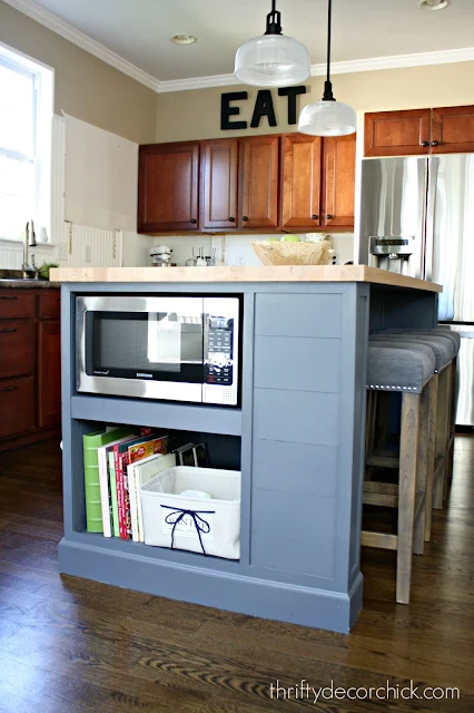 microwave in kitchen island