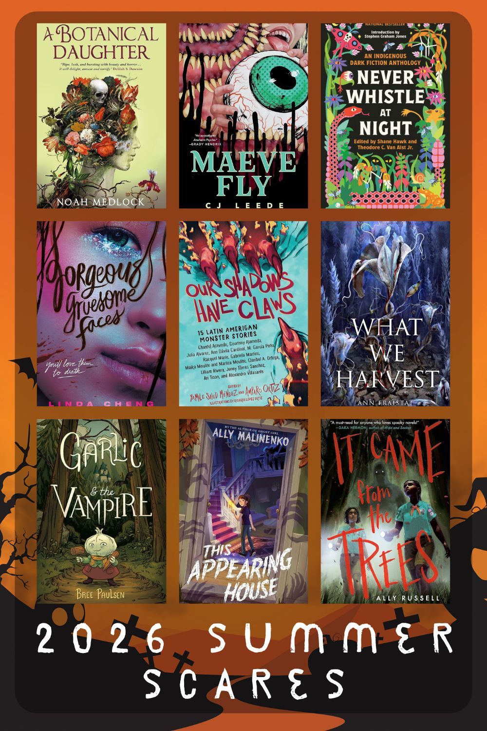 cover collage of all the summer scares 2026 book picks for each category.