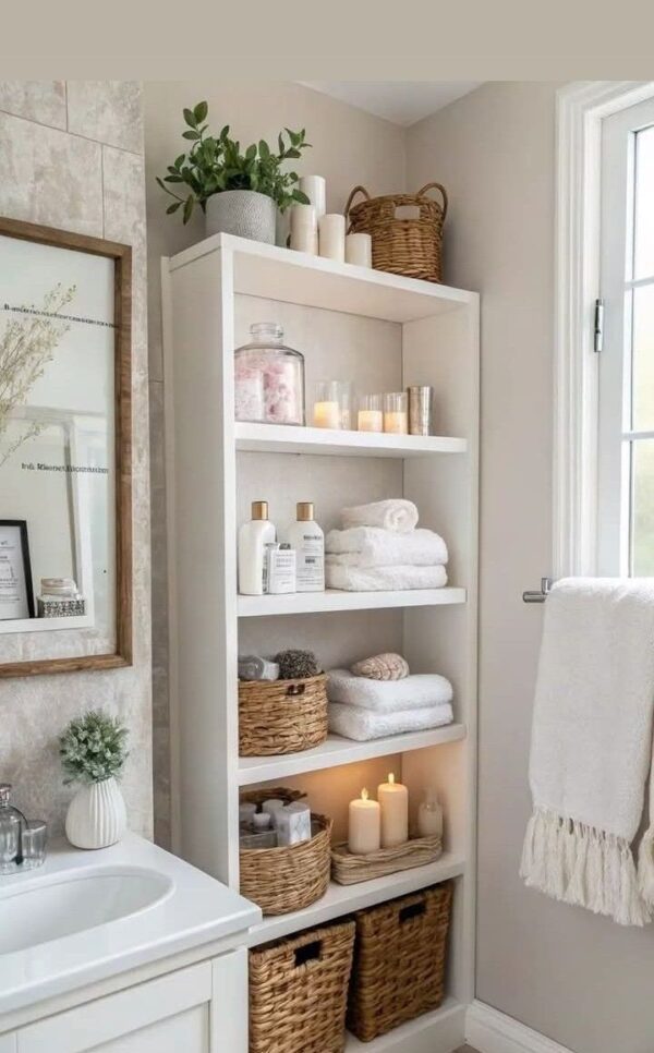 open bathroom storage